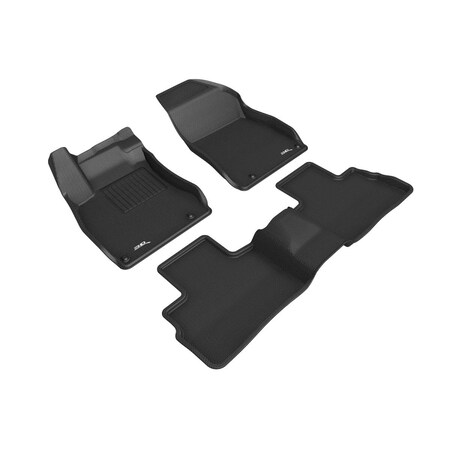 3D Maxpider Kagu R1 R2 Floor Liner Set for 2020-2021 Nissan Sentra, Black L1NS12901509